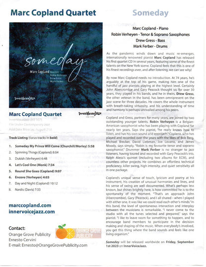 Marc Copland Quartet : Someday (CD, Album)