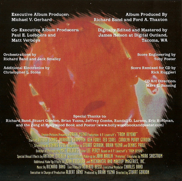 Richard Band, The Arkham Philharmonic Orchestra : H.P. Lovecraft's From Beyond (Original Motion Picture Soundtrack) (CD, Album, Ltd, Num, RM)