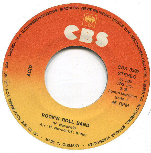 Acid (4) : Rock'n Roll Band / Farewell Little Darling (7", Single)