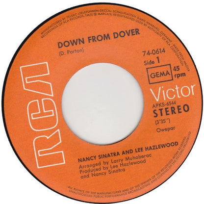 Nancy Sinatra & Lee Hazlewood : Down From Dover / Paris Summer (7", Single)
