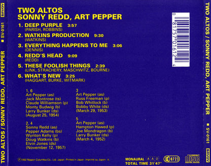 Art Pepper, Sonny Red : Two Altos (CD, Album, Mono, RE, RM)