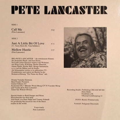 Pete Lancaster* : Call Me (12", Maxi)