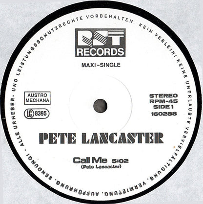Pete Lancaster* : Call Me (12", Maxi)
