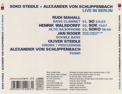 Soko Steidle + Alexander von Schlippenbach : Live In Berlin (CD, Album)