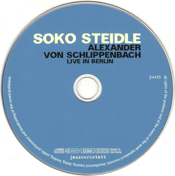 Soko Steidle + Alexander von Schlippenbach : Live In Berlin (CD, Album)