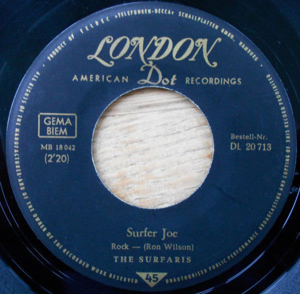 The Surfaris : Wipe Out / Surfer Joe (7", Single)