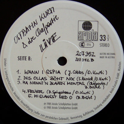 Ostbahn-Kurti & Die Chefpartie : Live (LP, Album, RE)