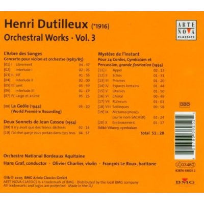 Henri Dutilleux – Orchestre National Bordeaux Aquitaine, Hans Graf : Orchestral Works · Vol. 3 (CD, Album)