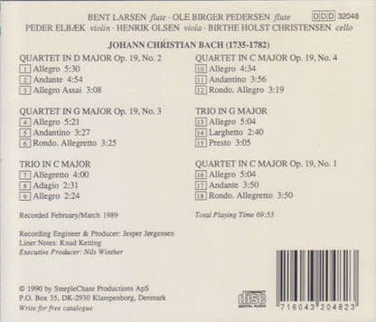 Johann Christian Bach : Complete Works For Two Flutes And Strings (CD, Album)