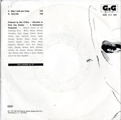 Charles Augins : Baby I Need Your Loving (7")