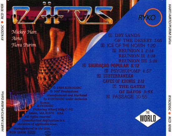 Mickey Hart, Airto Moreira, Flora Purim : Däfos (CD, Album, RE)