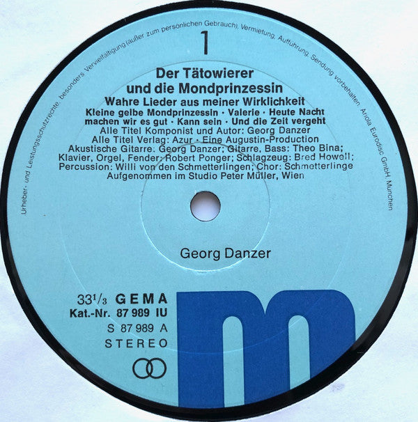 Georg Danzer : Der Tätowierer Und Die Mondprinzessin (LP, Album)