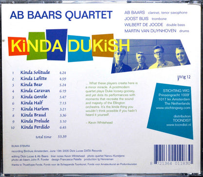 Ab Baars Quartet : Kinda Dukish (CD, Album)
