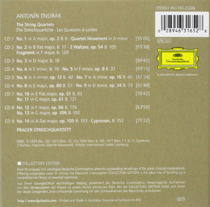 Antonín Dvořák, Prague String Quartet : The String Quartets (9xCD + Box, Comp, RE)