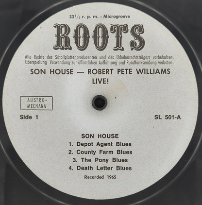 Son House And Robert Pete Williams : Live! (LP, Ltd)