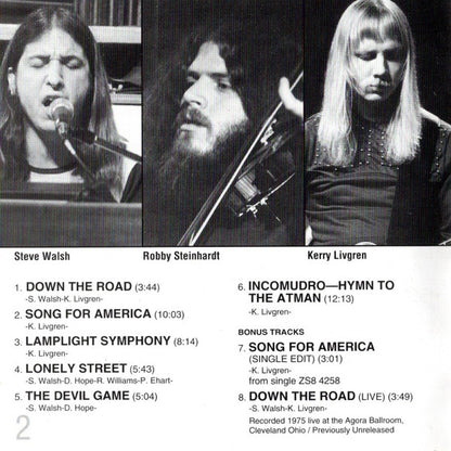 Kansas (2) : Song For America (CD, Album, RE, RM)