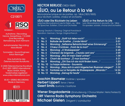Hector Berlioz, Joachim Bissmeier*, Herbert Lippert, Geert Smits, Wiener Singakademie, ORF Vienna Radio Symphony Orchestra*, Michael Gielen : Lélio  (CD, Album, RM)