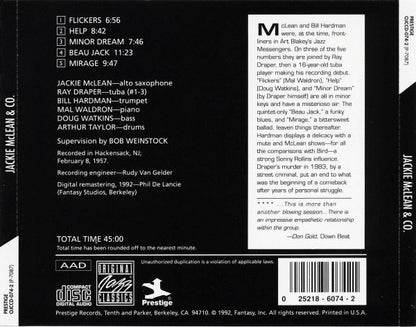 Jackie McLean : Jackie McLean & Co. (CD, Album, RE, RM)
