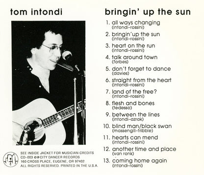 Tom Intondi : Bringin' Up The Sun (CD, Album)
