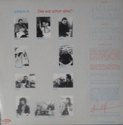 Johann K.* : Des War Schon Alles ? (LP, Album)