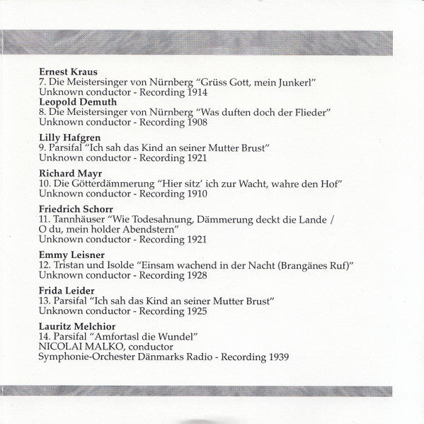 Various, Richard Wagner : The Golden Years Of The Bayreuth Festival (1907-1939) (CD, Comp, Mono, RM)