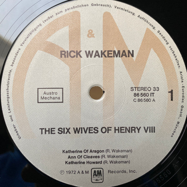 Rick Wakeman : The Six Wives of Henry VIII (LP, Album, Gat)