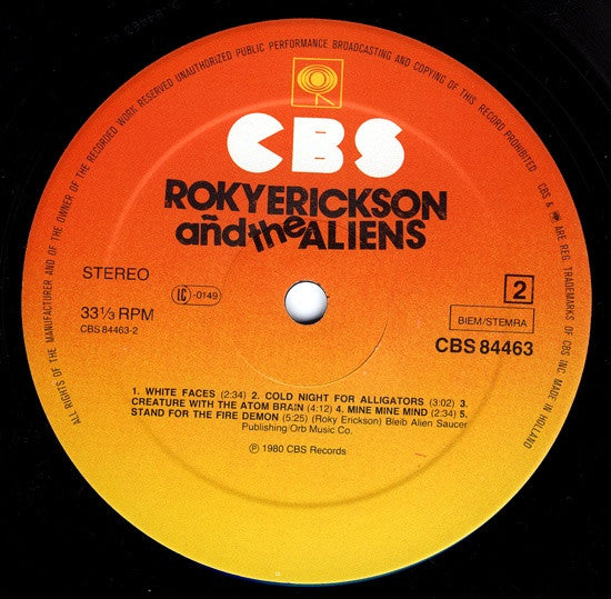 Roky Erickson And The Aliens : Roky Erickson And The Aliens (LP, Album)