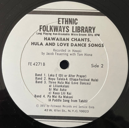 Unknown Artist : Hawaiian Chants, Hula And Love Dance Songs (LP)