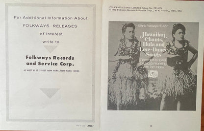 Unknown Artist : Hawaiian Chants, Hula And Love Dance Songs (LP)
