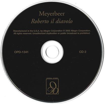 Meyerbeer*, Giorgio Merighi, Boris Christoff, Renata Scotto, Nino Sanzogno : Roberto Il Diavolo (3xCD, RE)