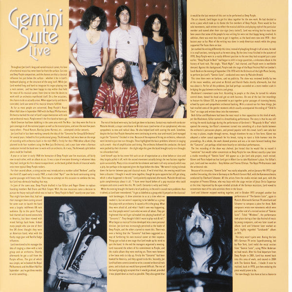 Deep Purple With The Orchestra Of The Light Music Society Conducted By Malcolm Arnold : Gemini Suite Live (LP, Album, Ltd, Pur)