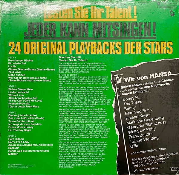No Artist : 24 Original Playbacks Der Stars (2xLP, Comp, Gat)