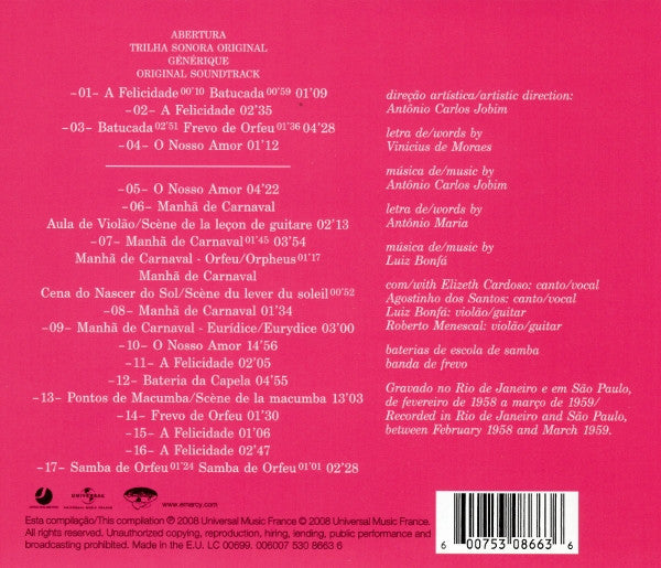 Various : Black Orpheus - The Original Soundtrack From The Marcel Camus Film (CD)