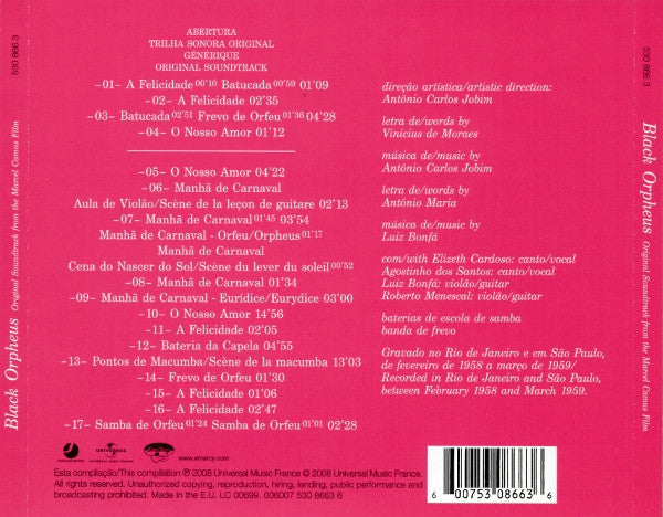 Various : Black Orpheus - The Original Soundtrack From The Marcel Camus Film (CD)