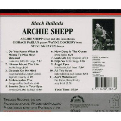 Archie Shepp : Black Ballads (CD, Album)