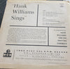 Hank Williams : Hank Williams Sings (10", 4th)