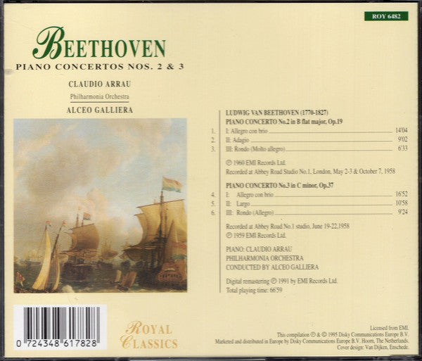 Ludwig van Beethoven, Claudio Arrau, Philharmonia Orchestra, Alceo Galliera : Piano Concertos Nos. 2 & 3 (CD, RM)