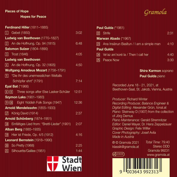 Shira Karmon, Paul Gulda : Spirit Of Hope (CD, Album)