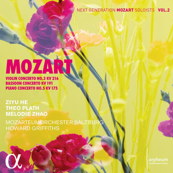 Mozart*, Ziyu He, Theo Plath, Mélodie Zhao, Mozarteumorchester Salzburg*, Howard Griffiths : Violin Concerto No. 3 Kv 216, Bassoon Concerto Kv 191 & Piano Concerto No. 5 Kv 175 (CD, Album)