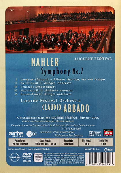 Mahler* - Lucerne Festival Orchestra, Claudio Abbado : Symphony No. 7 (DVD-V)