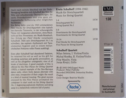 Erwin Schulhoff, Schulhoff Quartett : Musik Für Streichquartett - Music For String Quartet (CD, Album)