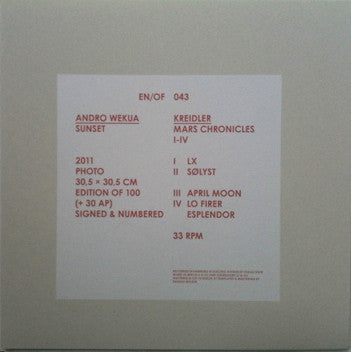 Kreidler : Mars Chronicles I-IV (LP, Album, Ltd)