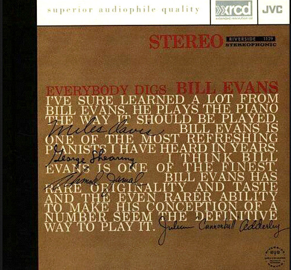 Bill Evans Trio* : Everybody Digs Bill Evans (XRCD, Album, RE, RM, Dig)