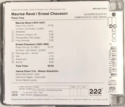 Maurice Ravel - Ernest Chausson • Vienna Piano Trio : Piano Trios (SACD, Hybrid, Multichannel)