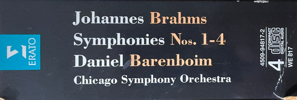 Johannes Brahms, Daniel Barenboim, Chicago Symphony Orchestra : Symphonies Nos. 1-4 / Tragic Overture / Academic Festival Overture / Variations On A Theme By Haydn (4xCD + Box, Comp)