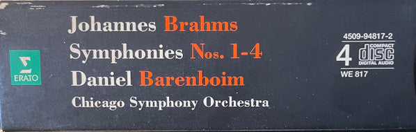 Johannes Brahms, Daniel Barenboim, Chicago Symphony Orchestra : Symphonies Nos. 1-4 / Tragic Overture / Academic Festival Overture / Variations On A Theme By Haydn (4xCD + Box, Comp)