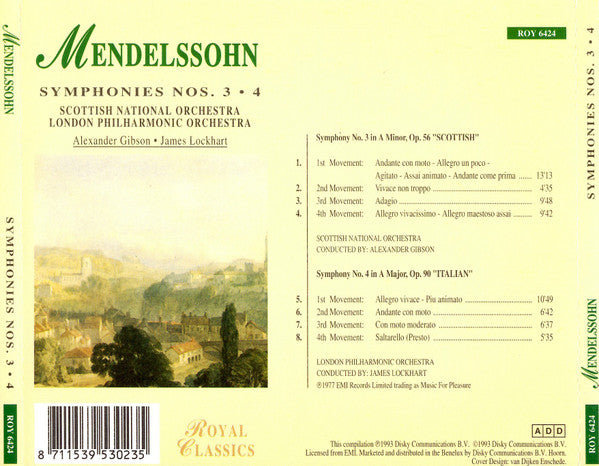 Felix Mendelssohn-Bartholdy, Royal Scottish National Orchestra, London Philharmonic Orchestra : Symphonies Nos. 3 & 4 (CD, Comp)