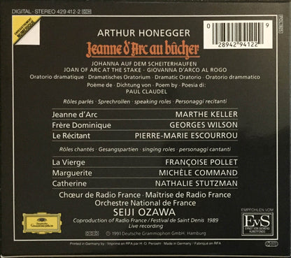 Arthur Honegger - Marthe Keller, Georges Wilson, Chœur de Radio France, Orchestre National De France, Seiji Ozawa : Jeanne D'Arc Au Bûcher (CD, Album + Box, Sli)