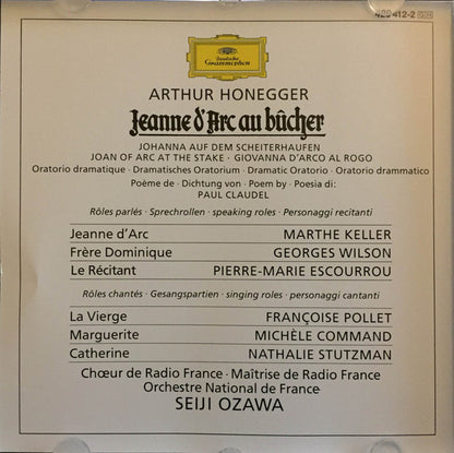 Arthur Honegger - Marthe Keller, Georges Wilson, Chœur de Radio France, Orchestre National De France, Seiji Ozawa : Jeanne D'Arc Au Bûcher (CD, Album + Box, Sli)