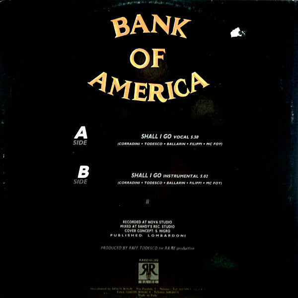 Bank Of America : Shall I Go (12")